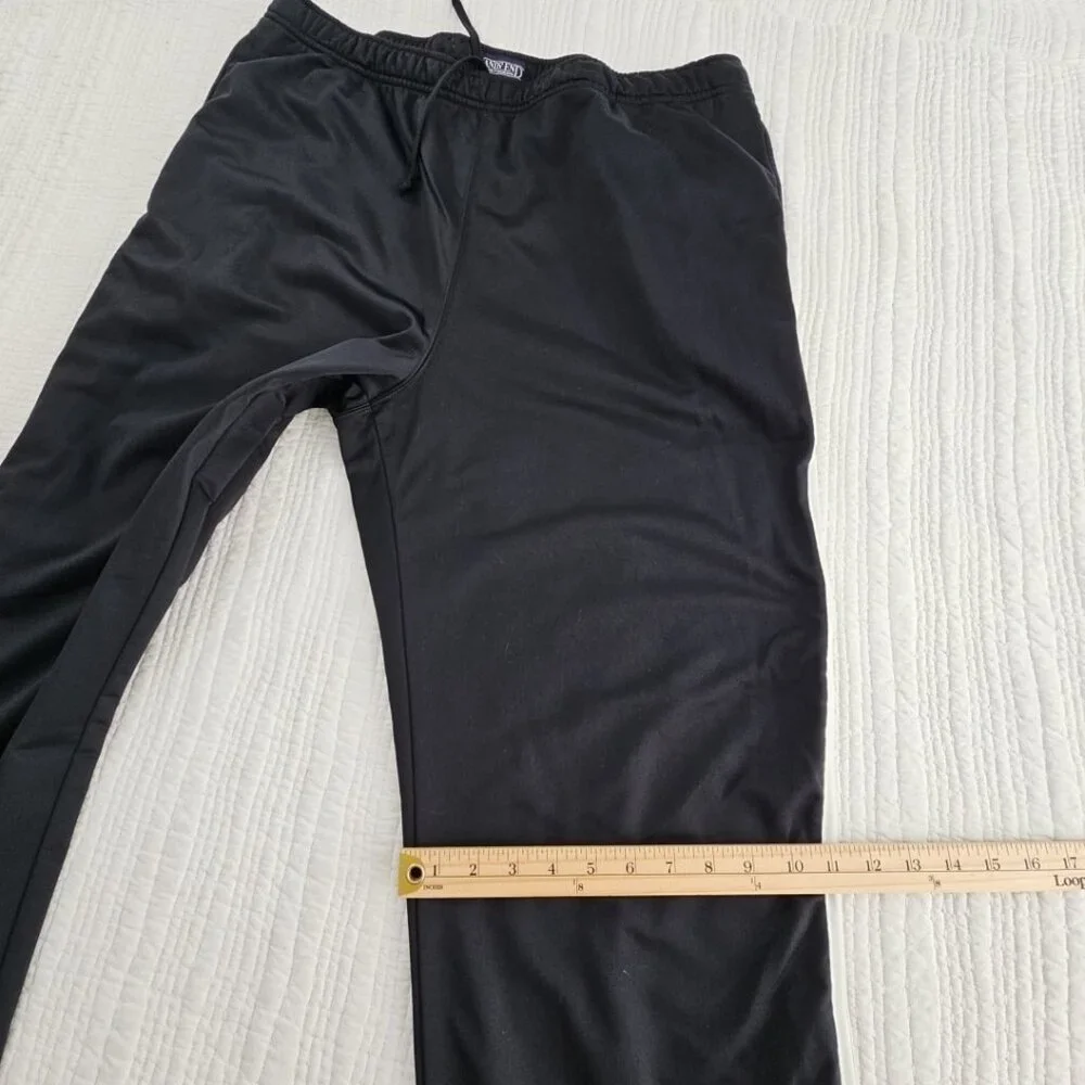 Lands' End Double‎ Stripe Jogger Men's XL (40-42) Black Drawstring Elastic Waist